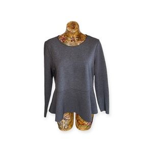 Ann Taylor top gray peplum large
